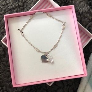 anklet: angel & heart charm